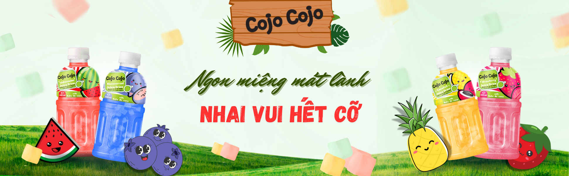 cojo cojo, nata de coco, nước ép trái cây có thạch, nước ép trái cây